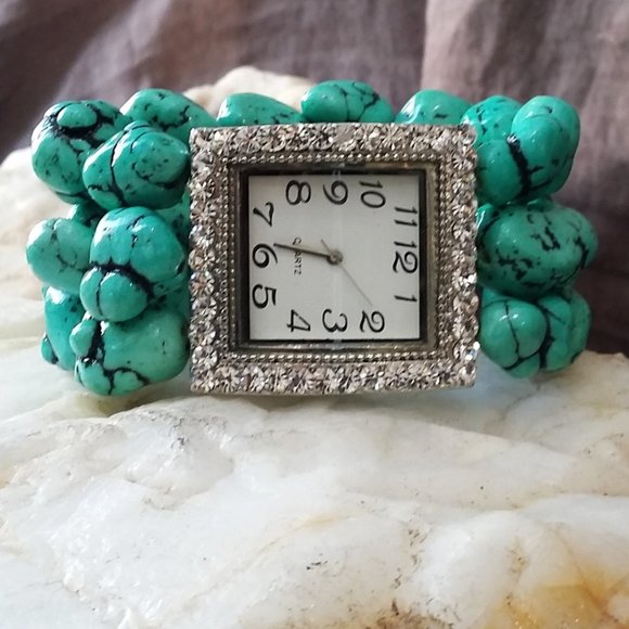 Vintage Watches Turquoise Stretchy Bracelet - Picture 6 of 7